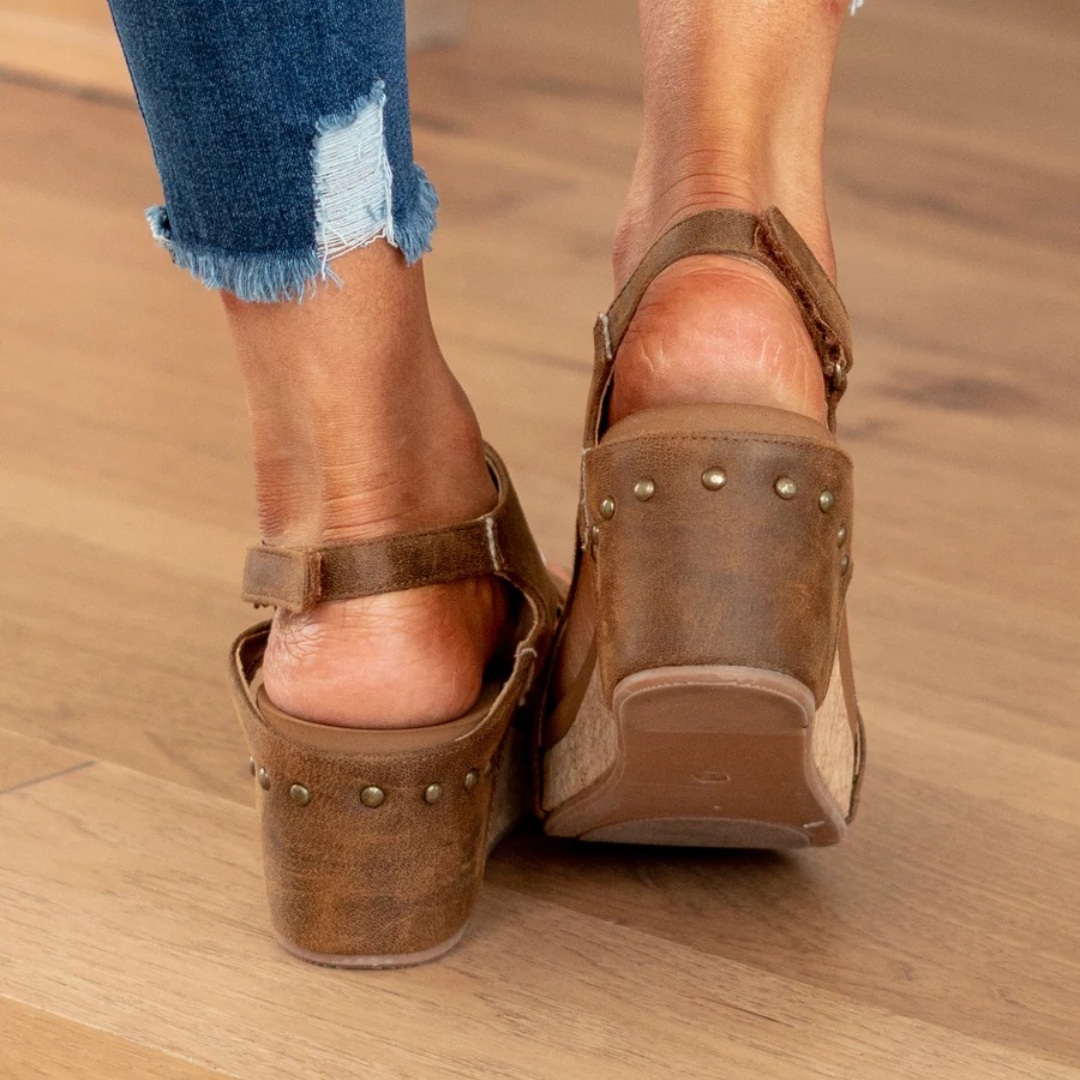 Linda - Suede Wedge Platform Sandals