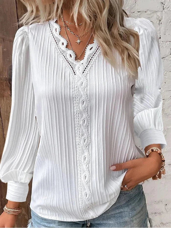 Sam - Spring Blouse with Chiffon and Lace Details