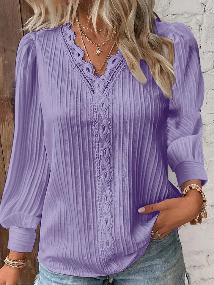 Sam - Spring Blouse with Chiffon and Lace Details