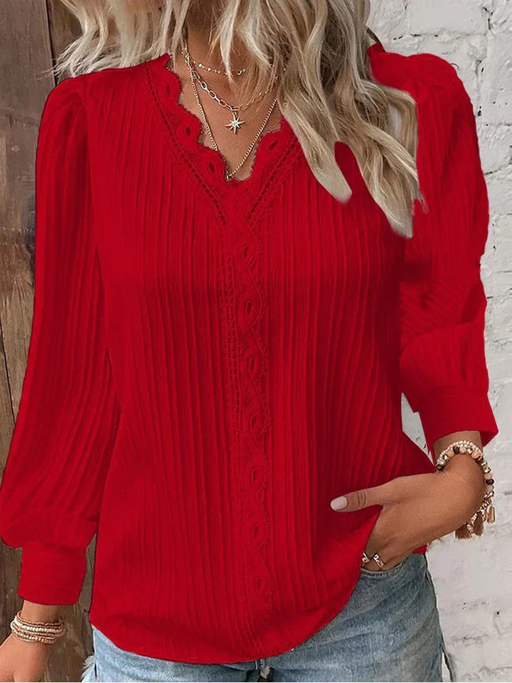Sam - Spring Blouse with Chiffon and Lace Details