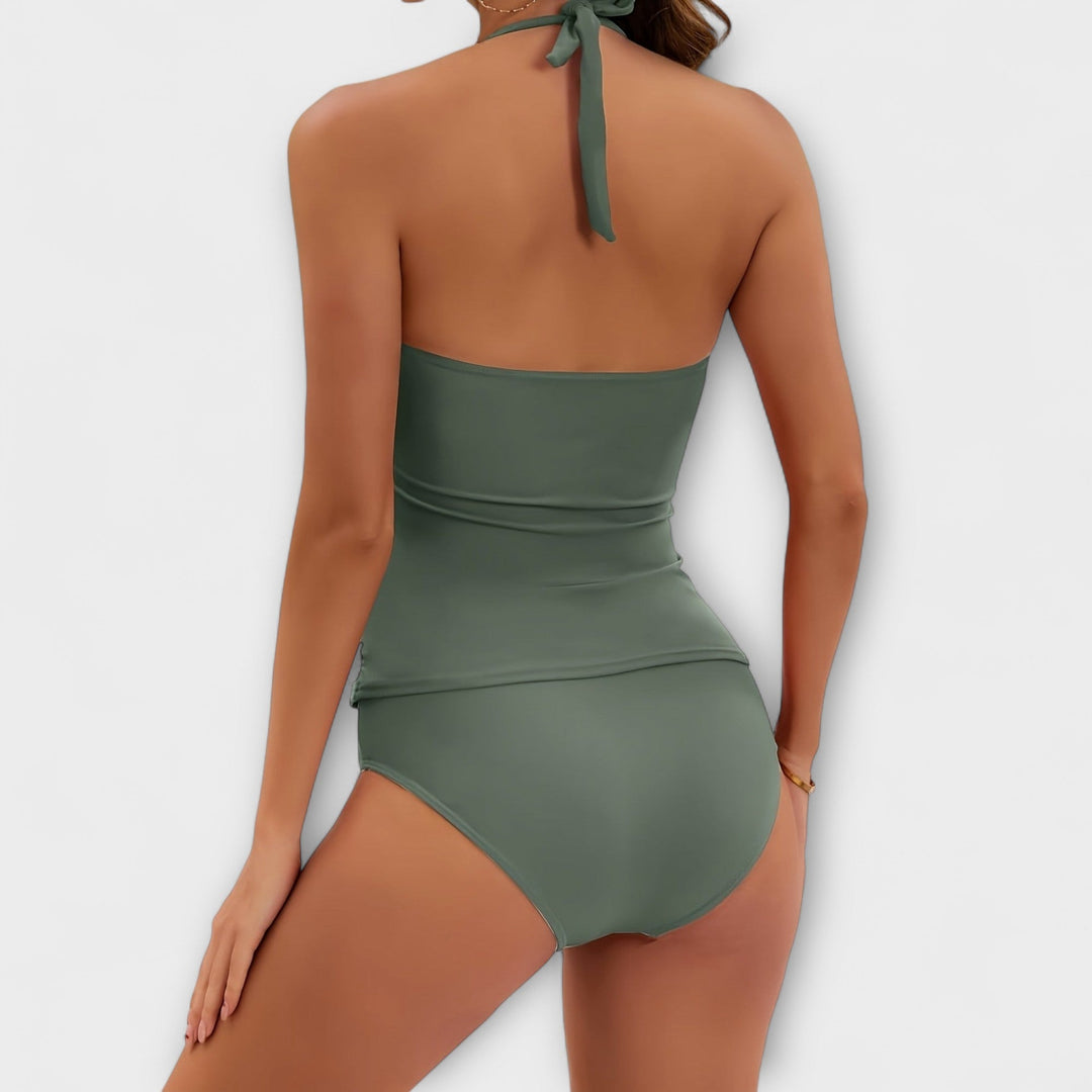 Sophia - Women’s Solid Halter Two-Piece Swimsuit