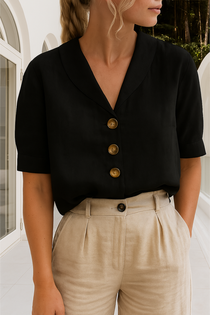 Ethel - Elegant V-Neck Spring Blouse