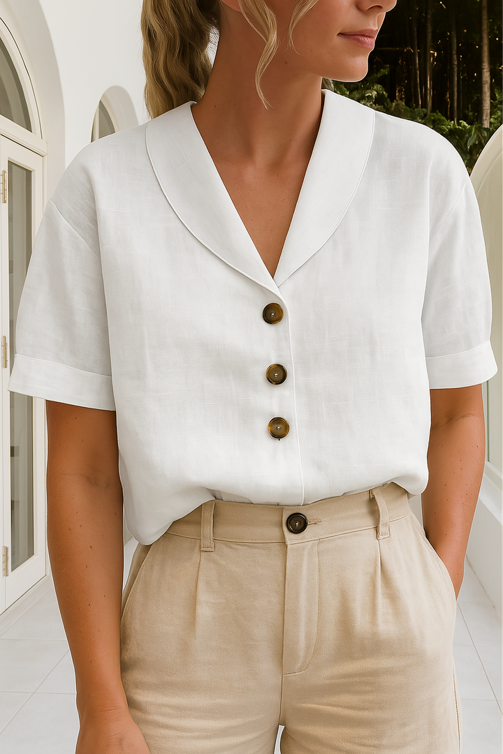 Ethel - Elegant V-Neck Spring Blouse