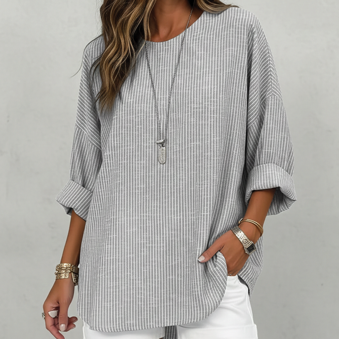 Alice - Striped Summer Casual Blouse