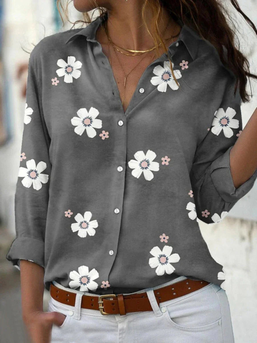 Darya - Sophisticated Floral Print Blouse