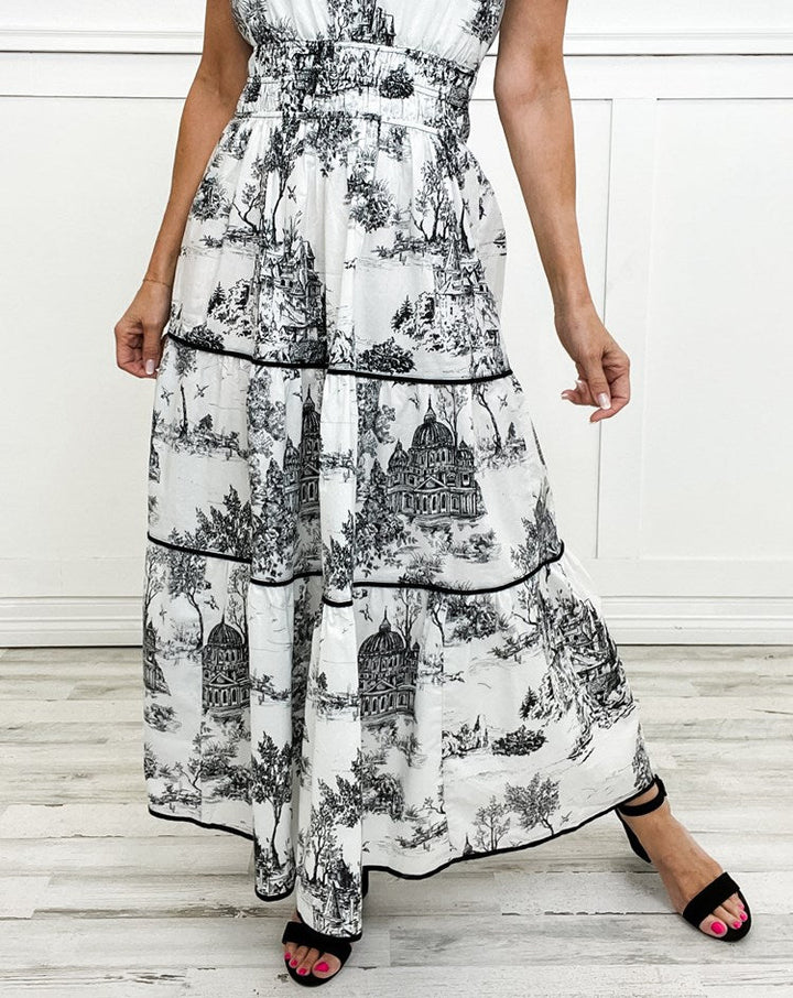 Camille - Classic Toile Maxi Dress