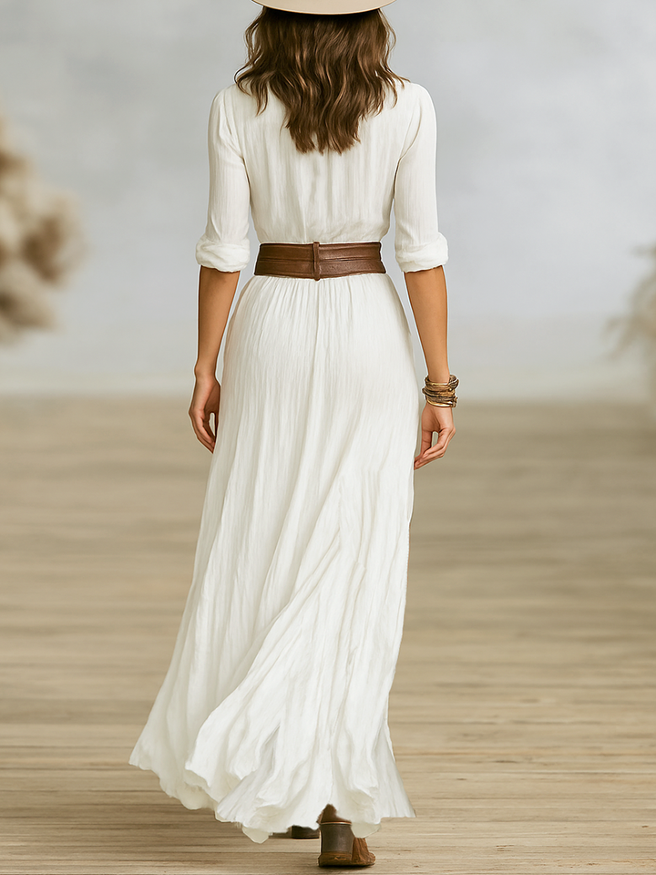 Alessandra - Women Tailored Shawl Collar Maxi Dress