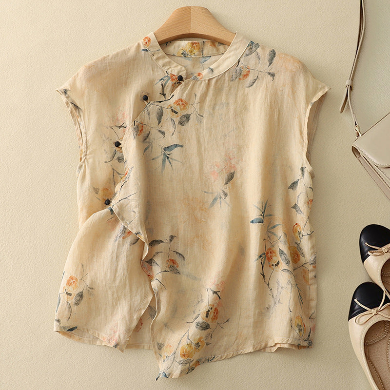 Amanda - Vintage Spring Sleeveless Blouse