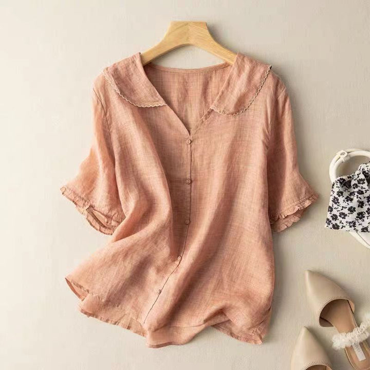 Claire - Vintage Spring Blouse with Button Detail