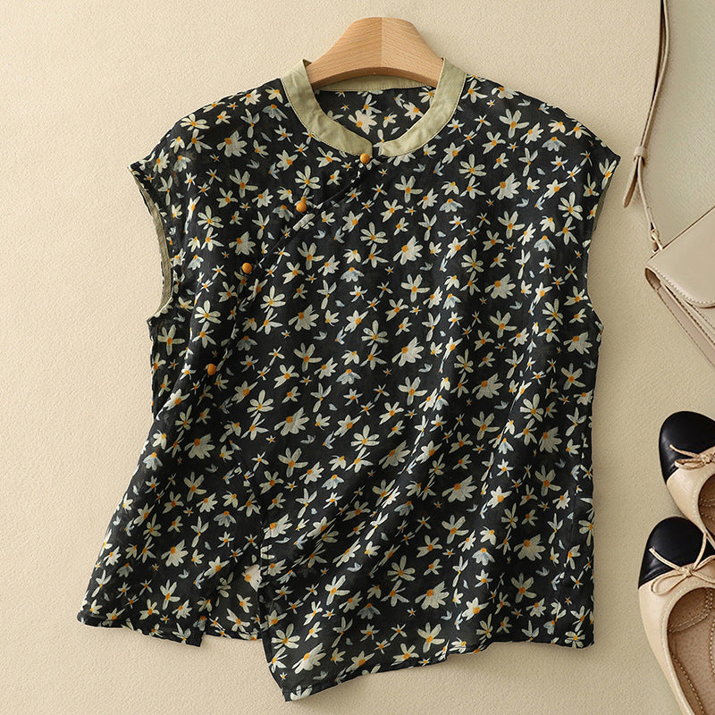 Amanda - Vintage Spring Sleeveless Blouse