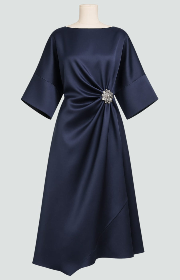 Heather - Elegant Long Dress With Lantern Sleeves