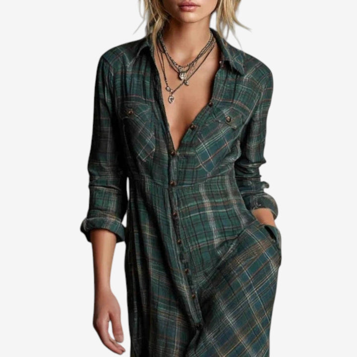 Marcelline - Elegant V Neck Maxi Dress