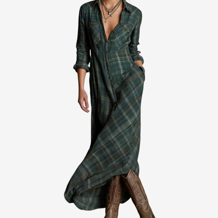Marcelline - Elegant V Neck Maxi Dress
