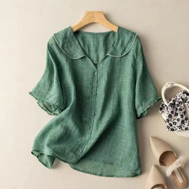 Claire - Vintage Spring Blouse with Button Detail