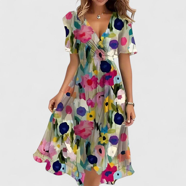 Madison - Elegant Floral Short Dress