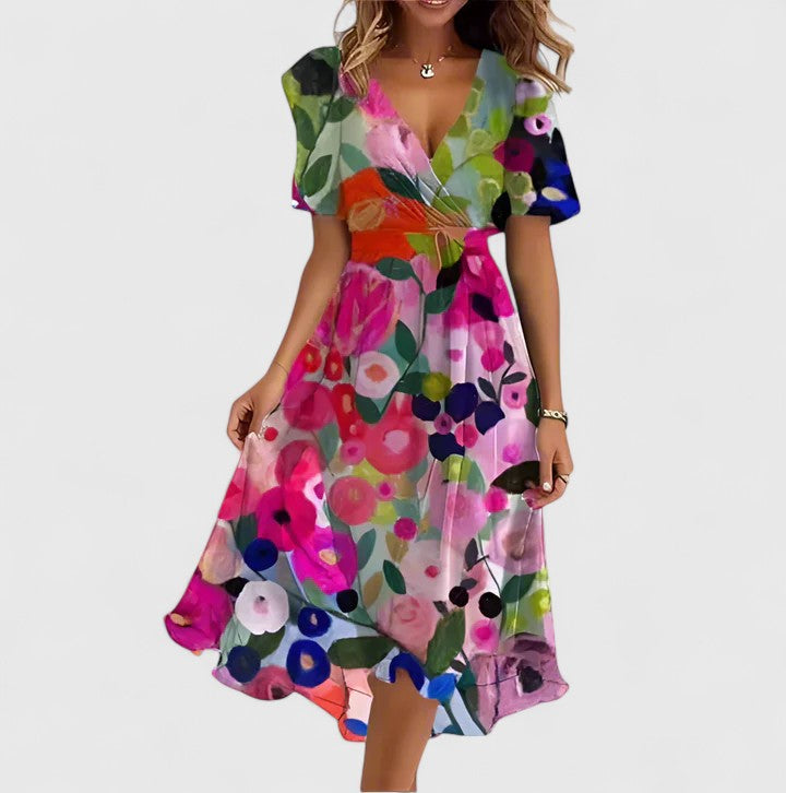 Madison - Elegant Floral Short Dress