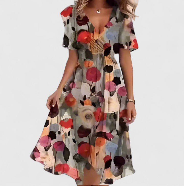 Madison - Elegant Floral Short Dress