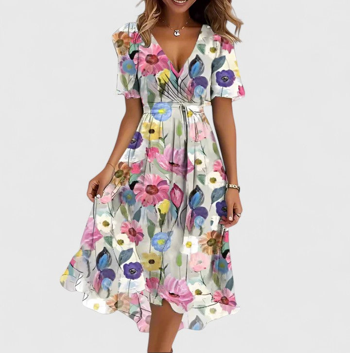 Madison - Elegant Floral Short Dress