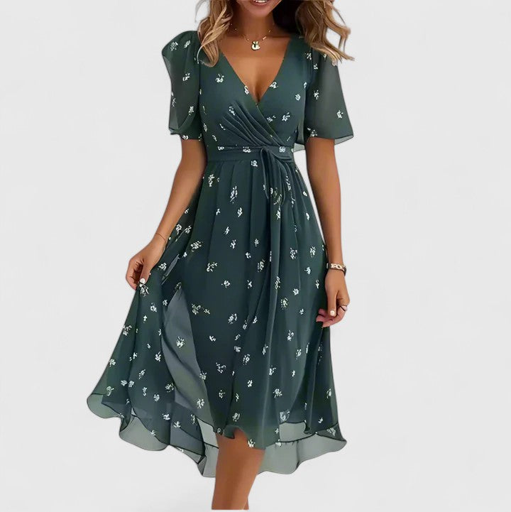 Madison - Elegant Floral Short Dress