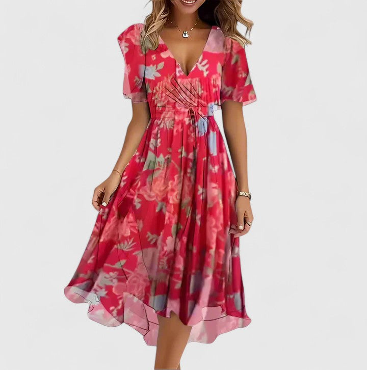 Madison - Elegant Floral Short Dress