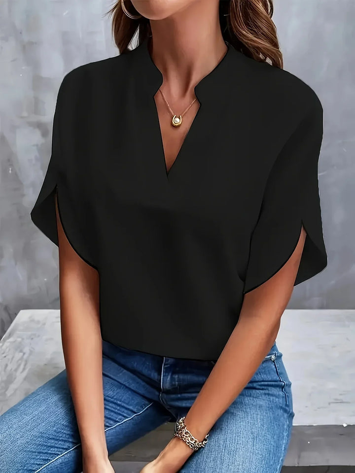 Thalia - Sophisticated V-Neck Blouse