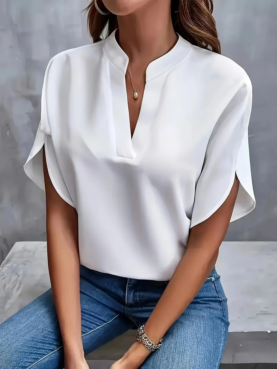 Thalia - Sophisticated V-Neck Blouse