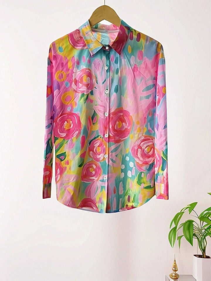 Tiana - Elegant Colorful Blouse with Playful Print