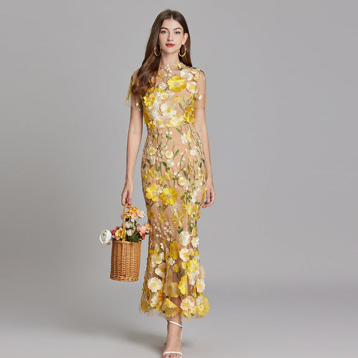 Rose | Women Romantic Floral Appliqué Mermaid Evening Gown