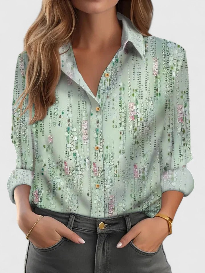 Margot - Elegant V-Neck Floral Blouse