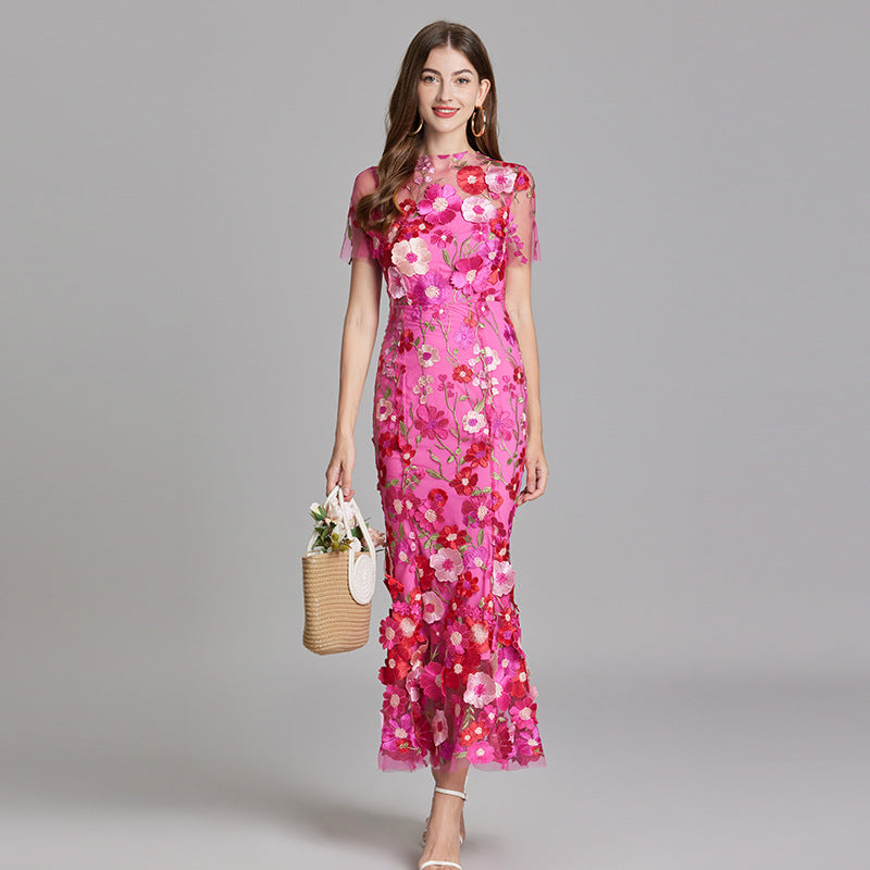 Rose | Women Romantic Floral Appliqué Mermaid Evening Gown