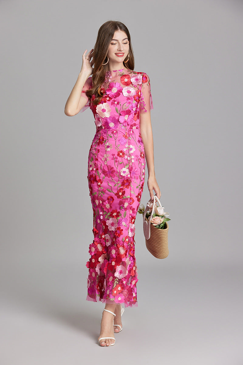 Rose | Women Romantic Floral Appliqué Mermaid Evening Gown
