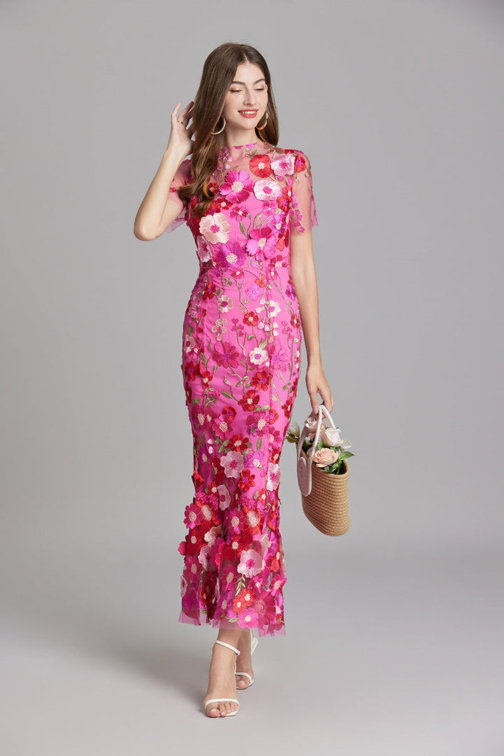 Rose | Women Romantic Floral Appliqué Mermaid Evening Gown