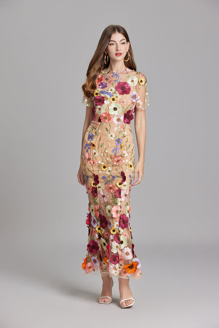 Rose | Women Romantic Floral Appliqué Mermaid Evening Gown