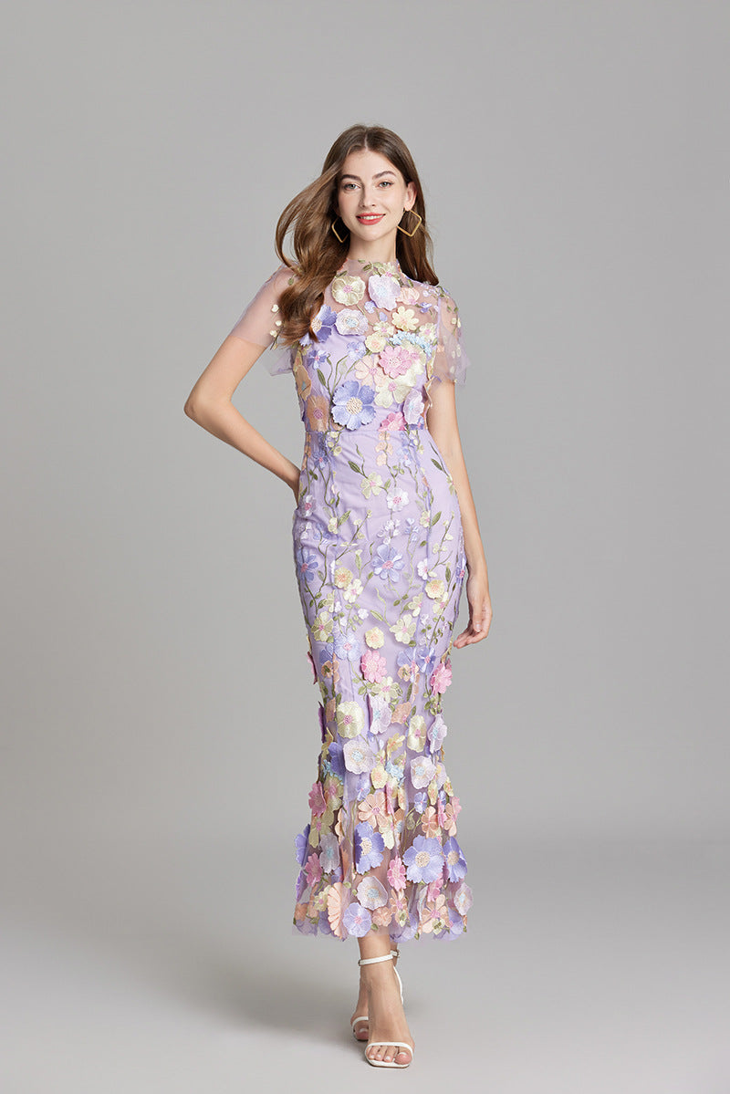Rose | Women Romantic Floral Appliqué Mermaid Evening Gown