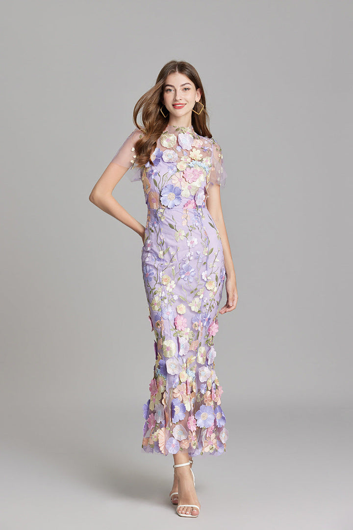 Rose | Women Romantic Floral Appliqué Mermaid Evening Gown