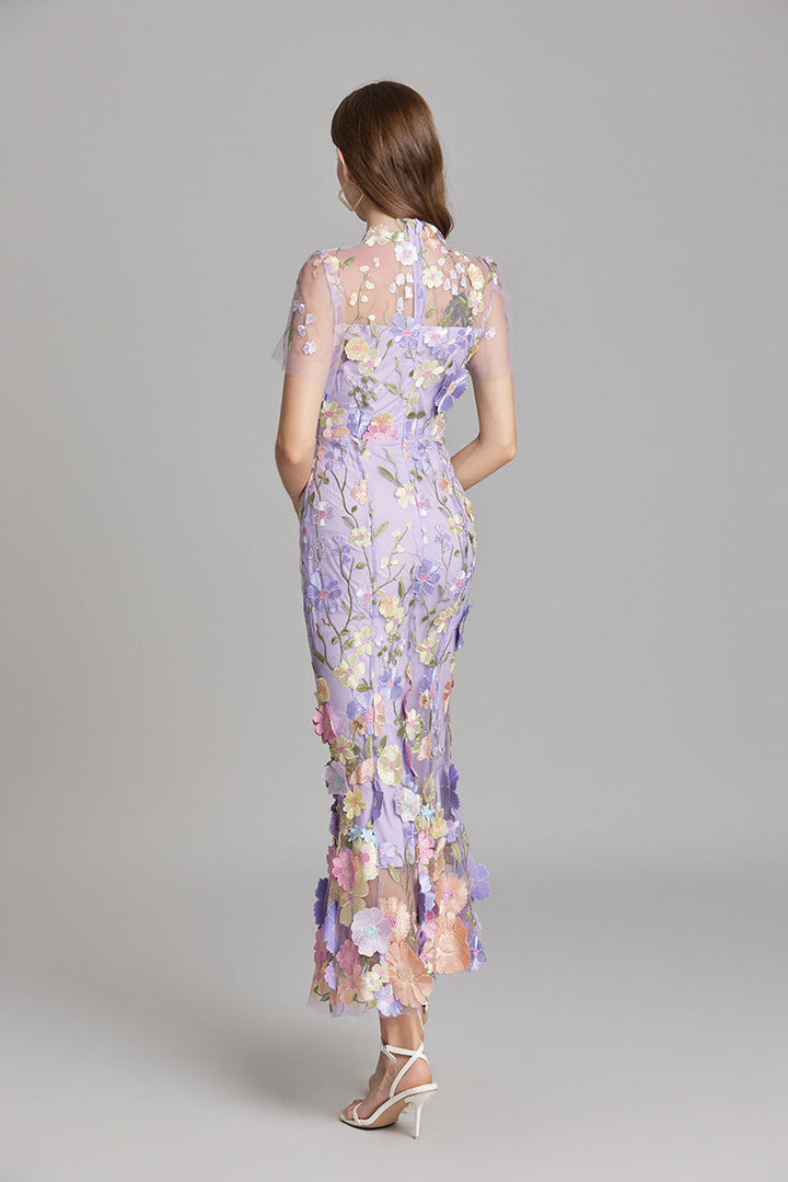 Rose | Women Romantic Floral Appliqué Mermaid Evening Gown