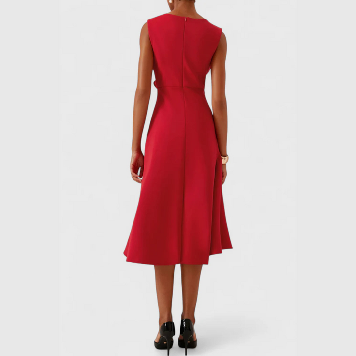 Eleanor - Women’s Draped Asymmetric Midi Dress