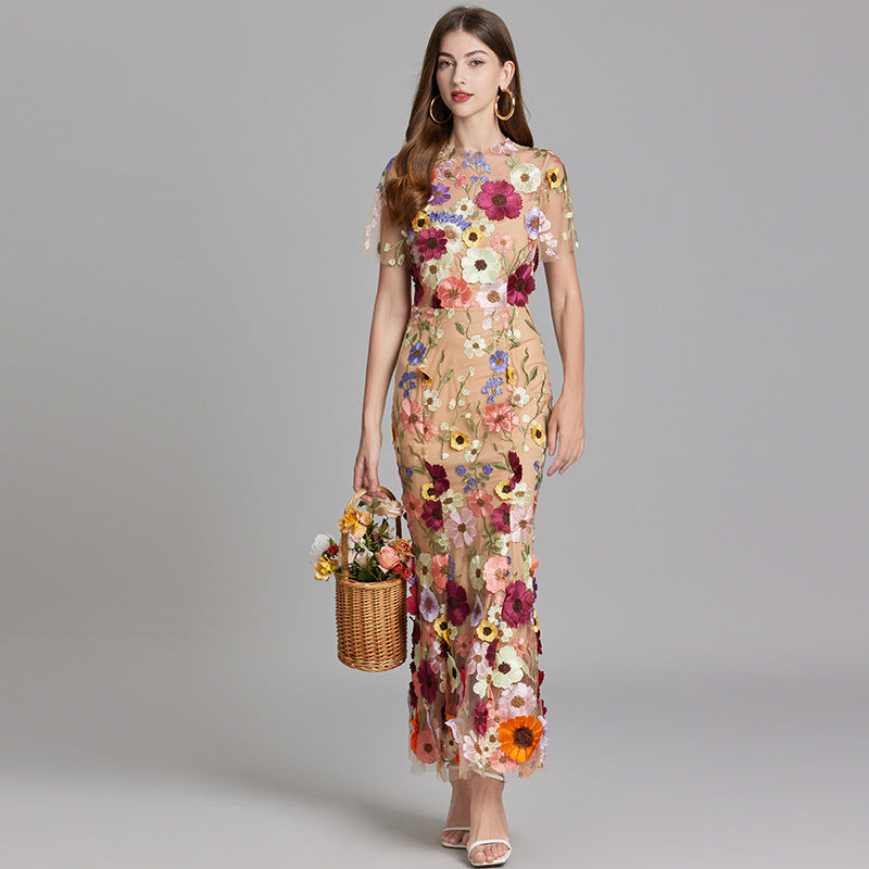 Rose | Women Romantic Floral Appliqué Mermaid Evening Gown