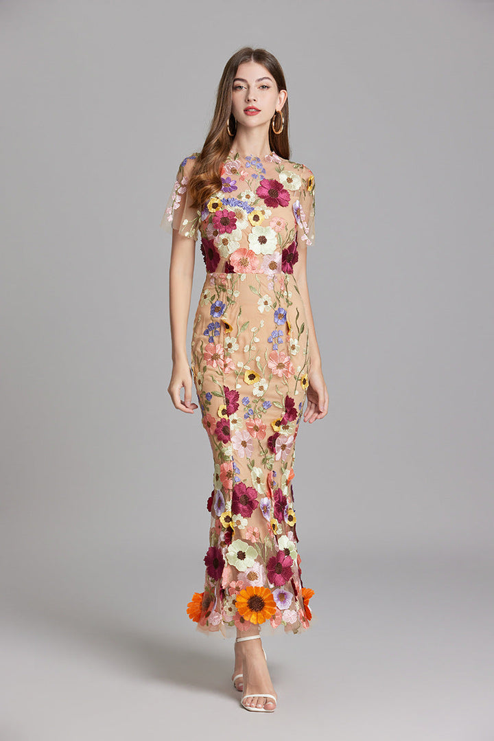 Rose | Women Romantic Floral Appliqué Mermaid Evening Gown