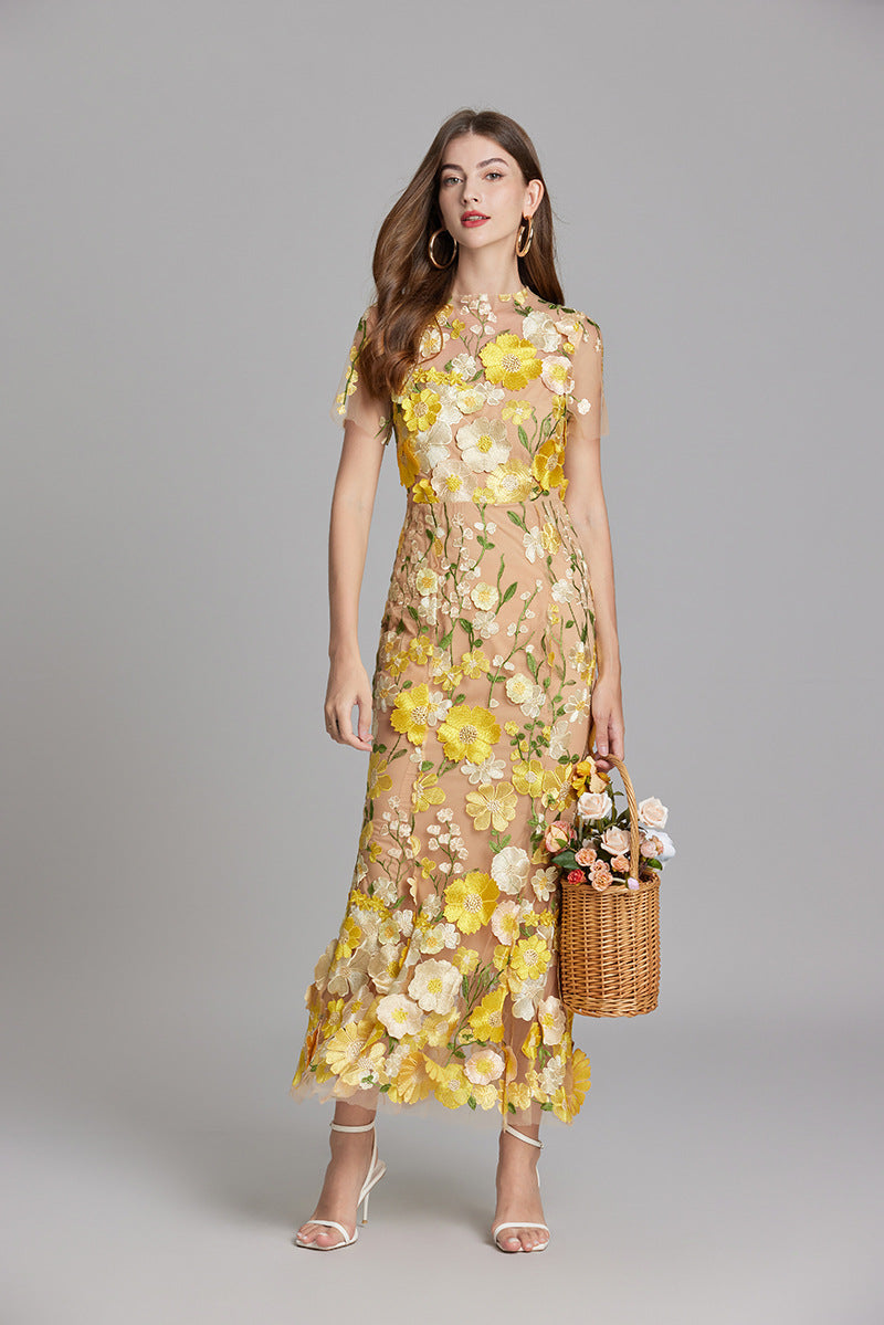 Rose | Women Romantic Floral Appliqué Mermaid Evening Gown