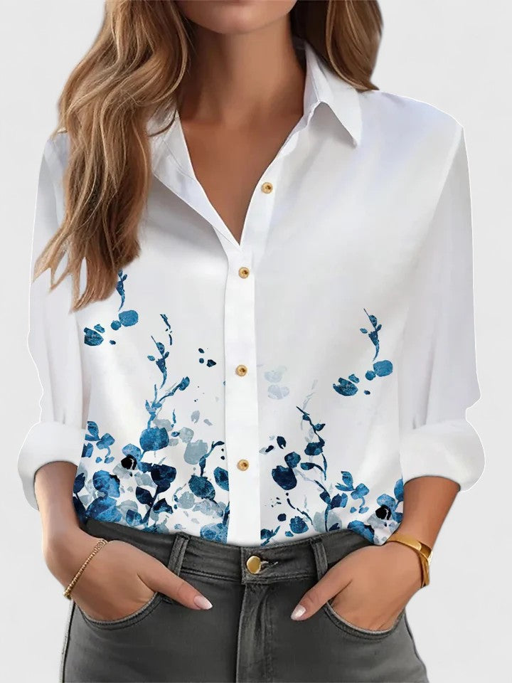 Margot - Elegant V-Neck Floral Blouse