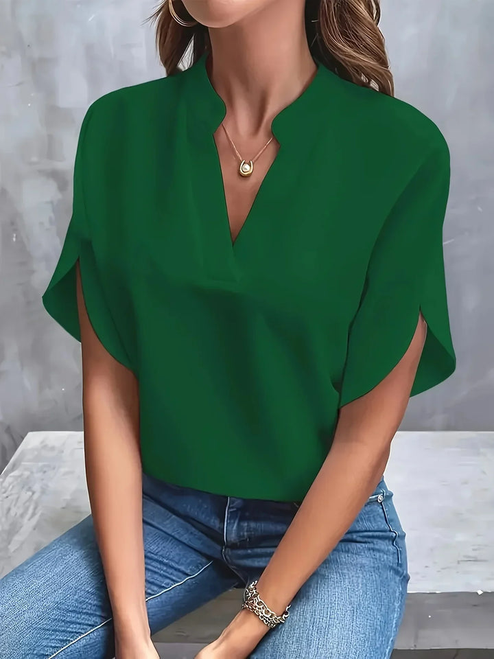 Thalia - Sophisticated V-Neck Blouse