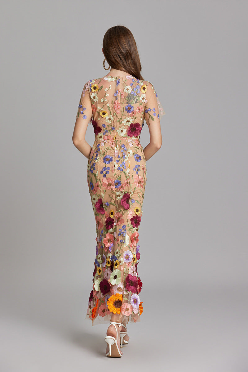 Rose | Women Romantic Floral Appliqué Mermaid Evening Gown