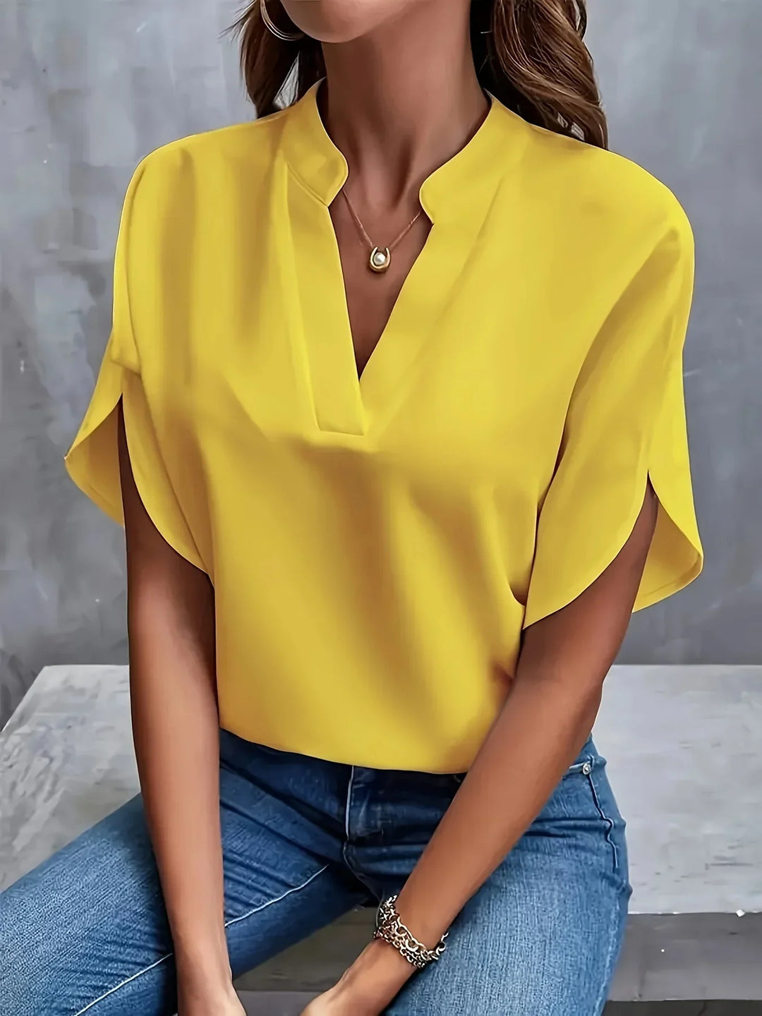 Thalia - Sophisticated V-Neck Blouse