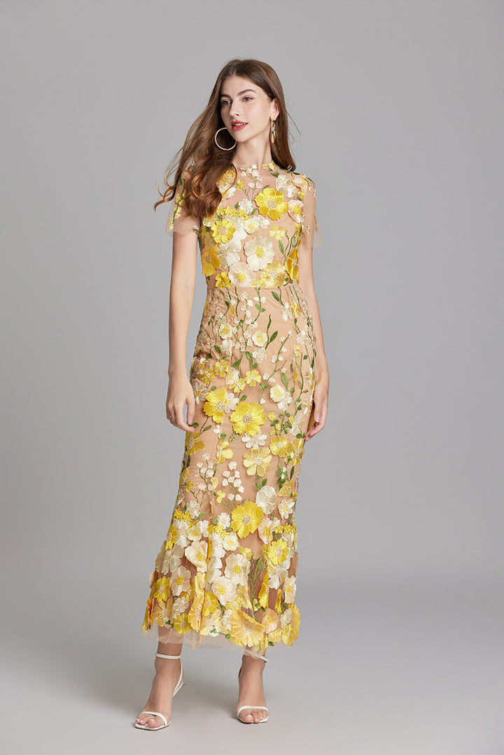 Rose | Women Romantic Floral Appliqué Mermaid Evening Gown