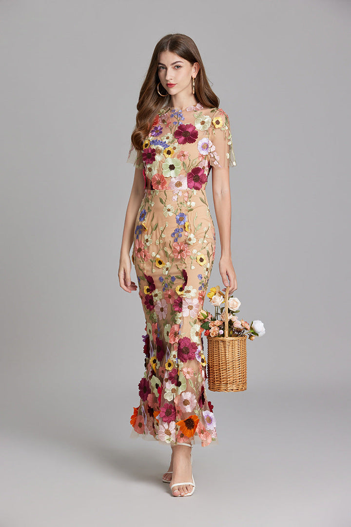 Rose | Women Romantic Floral Appliqué Mermaid Evening Gown
