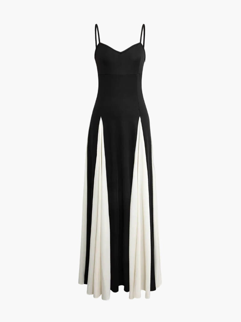 Paloma - Elegant Black &amp; White Maxi Dress