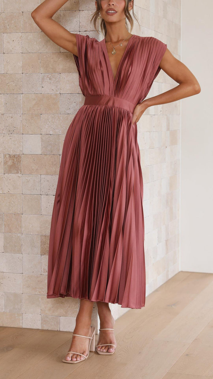 Ella | Women’s Formal Pleated Maxi Dress