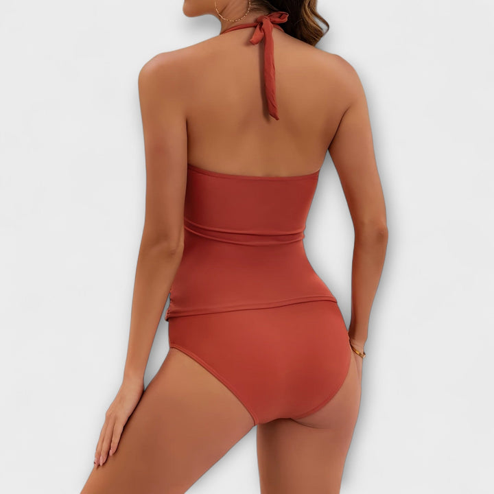 Sophia - Women’s Solid Halter Two-Piece Swimsuit