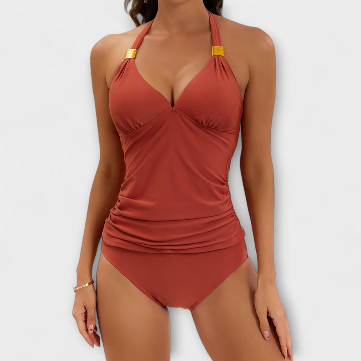 Sophia - Women’s Solid Halter Two-Piece Swimsuit